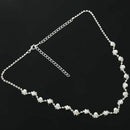 Necklace and earrings of rhinestone and pearls Artificial wedding jewelry