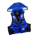 Detachable Fishing Outdoor Life Jacket Vest For Adults Blue with Hood L