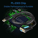 CableDeconn C0407 USB to RS232 Male to Male PL-2303 Adapter Converter Cable