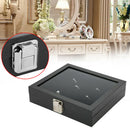 Ring Box Organizer Jewelry Holder Glass Top Display Case Tray 36 Slots Storage