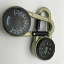 2PCS Multifunctional Keychain Hiking Metal Carabiner Mini Compass Thermometer