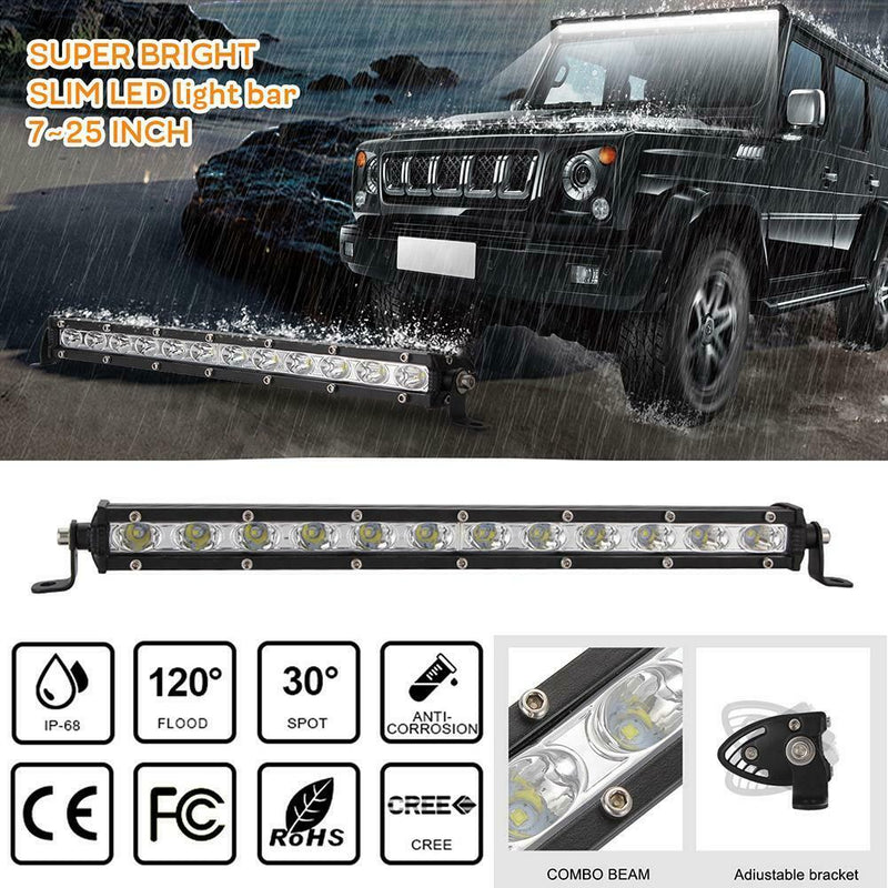 14 Inch 36W LED Work Light Bar Ultra Thin Waterproof Offroad Driving Lamp A