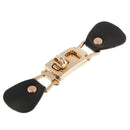 DIY Sewing Embellishment 1 Pair Black Leather Buckle with Metal Clasp Hook