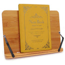 Bamboo Book Stand Adjustable Book Holder Tray -Cookbook Reading Desk Portab