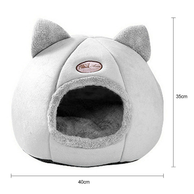 Winter Warm Sleeping Cats Nest Cute Cartoon Pets House Washable Kennel (L) A