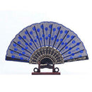 Elegant Embroidered Flower Peacock Pattern Sequin Fabric Folding Handheld H