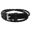 Unisex European Fashion Multilayer Simple Knit Leather Bracelet (Black) A