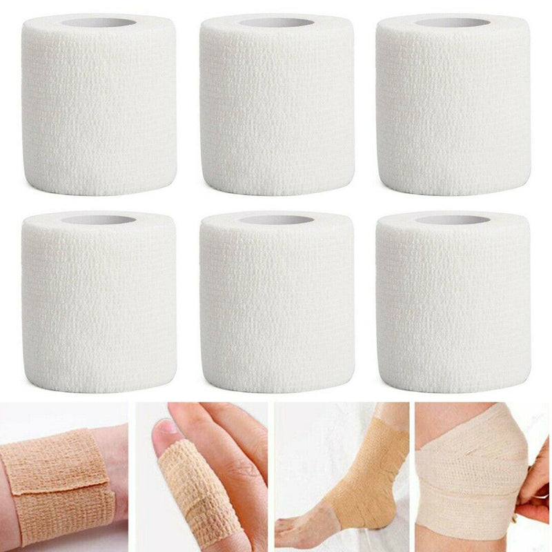 6 Rolls 14.7 FT Self-adhesive Fixation Cohesive Bandage Sports First-Aid Wrap