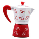 6 Cup Moka Stovetop Espresso Coffee Maker Pot Latte Red Heart Print