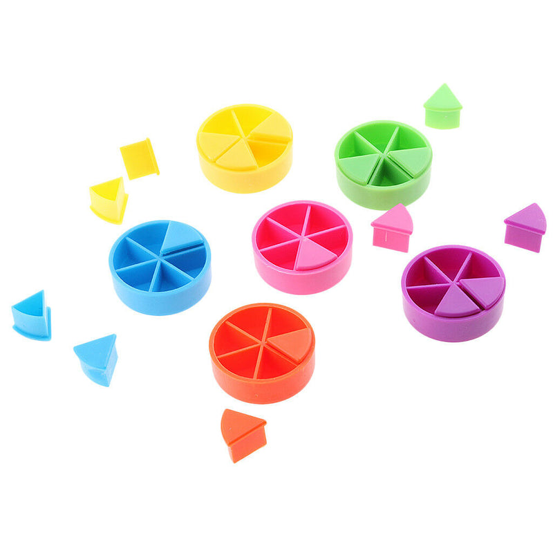 Pack of 42 Trivial Pursuit Game Pieces Pie Wedges for Math Fractions Game