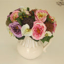 Artificial Silk Peony Orchid Flower Wedding Bouquet Home Garden Decor Purple