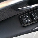 5Pcs Carbon Fiber Style Car Window Lift Panel Button Frame Cover Trim Set F
