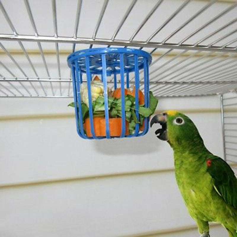 2X Bird Parrot Feeder Cage Fruit Vegetable Holder Cage Hanging Basket Contain Gw
