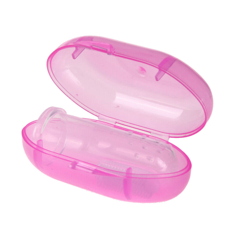 Pet Finger Toothbrush Silicone Dog Tooth Cleaner Cat Teeth Cleaning(Pink) A