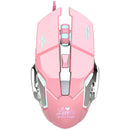 X500 Wired LED Light 6 Button 3200 DPI Optical Usb Gaming Mouse for PC -Pink
