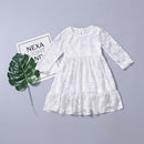 New Autumn Girls Princess Dress Long Sleeve Lace Hollow Elegant Cute ChildreE3K6