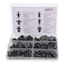 102pcs Nylon Bumper Push Fasteners Rivets Door Trim Panel Fender Side Skirt Clip