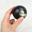 Natural Labradorite Rose Crystal Ball Quartz Amethyst Sphere Stone Craft Deluxe