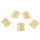 10X Brass Color Mini Butterfly Hinges to Cabinet Drawer Jewelry Box DIY Repair&