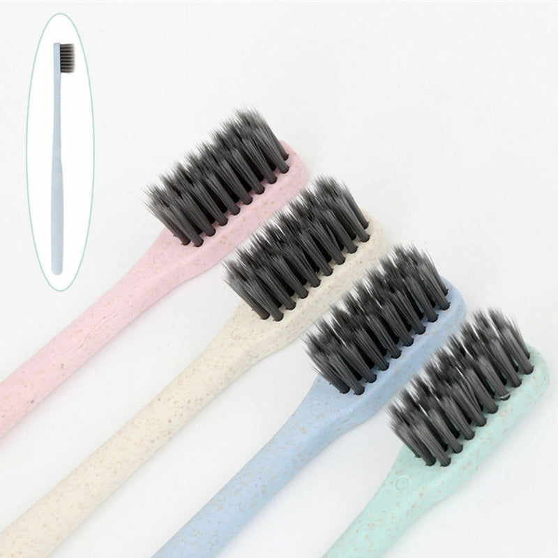 Soft Bamboo Charcoal Toothbrush nano Brush Oral Dental Clean Wheat Straw 1pc