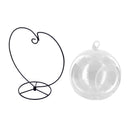 Black Heart Shape Metal Ornament Stand+Hanging Flower Plant Vase Home Decor