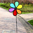 New Colorful Rainbow Dazy Flower Spinner Wind Windmill Garden Yard Outdoor D Ew