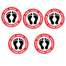 Set 5 Social Distancing Safety Floor Decals Stickers Notice Caution Shop A