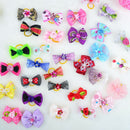 20pcs/lot Pet Decor Assorted Bows with Rubber Bands Pet Cat Dog Hair NEW