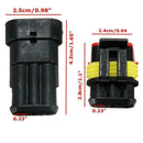 10 Set 3 Pin Way Car Super seal Waterproof Electrical Wire Connector Pl FIY