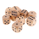 Set of 10 Wooden D6 Dice 3cm Gaming Dice for D&D RPG Accessories Wood