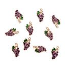 10Pcs/lot Alloy Enamel Grape Fruit Charms Pendants Craft DIY Jewelry Findings FT