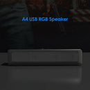 A4 6W RGB USB Wired Sound Bar PC Home Theater TV Stereo Surround Speaker