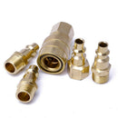 5Pc Solid Brass Quick Coupler Set Connector Air Hose Fitting 1/4" NPT Female