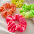 4pcs Fluorescent Color Scrunchies Elastic Hair Ties Ponytail Holder Hairband  BX