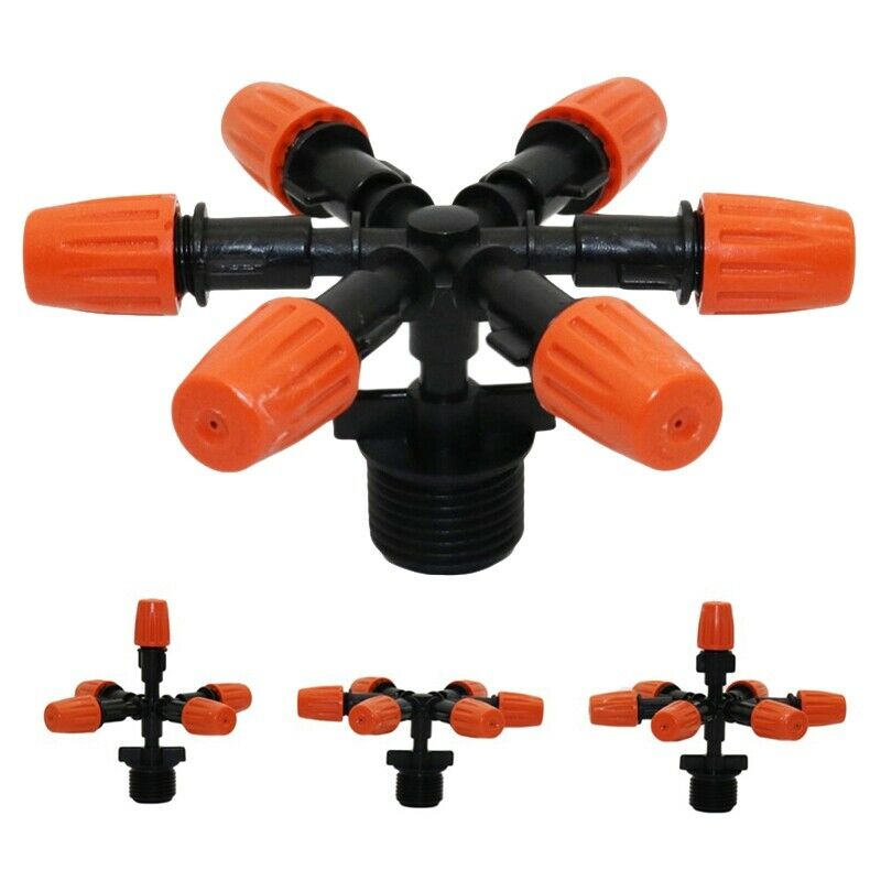 6-Head Multi-Nozzle Sprinkler With 1/2 Inch Male Thread Adjustable Sprayer