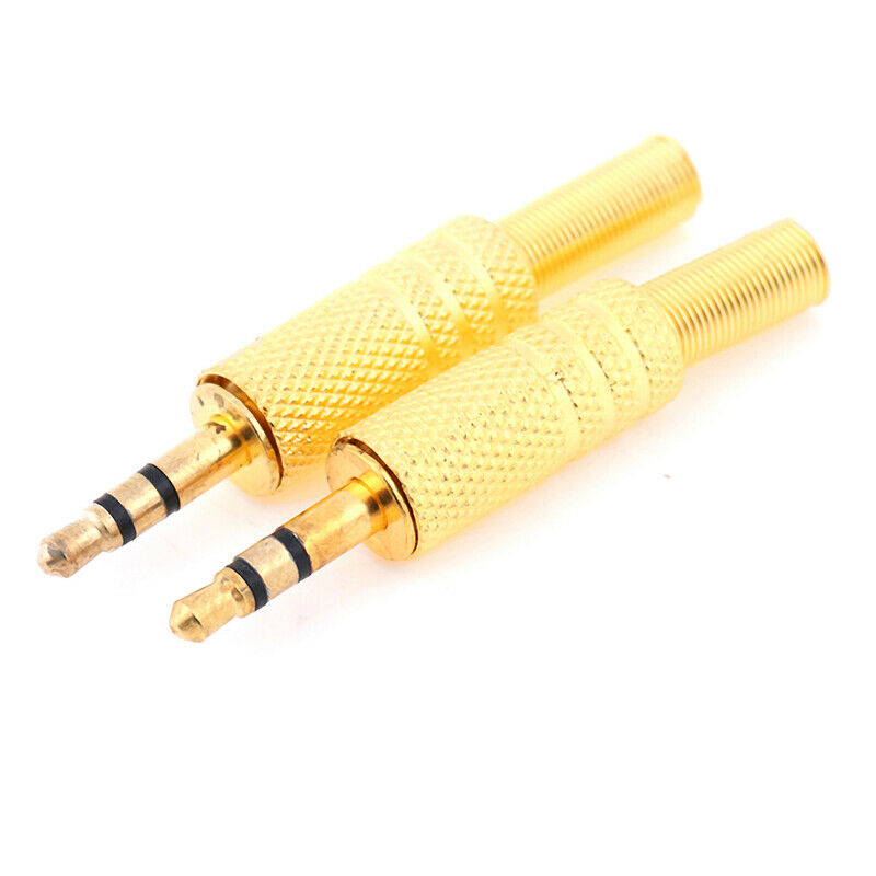 2Pcs Stereo 3.5mm Headphone Earphone DIY Male Audio Jack Plug Solder Connect_