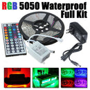 5M RGB 5050 Waterproof LED Strip light SMD 44 Key Remote 12V US Power Full Kit