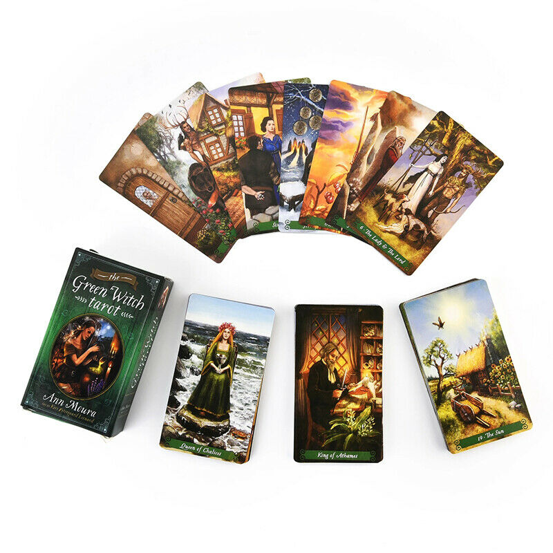 78Pcs Oracle Tarot Cards The Green Witch Tarot Oracle Card Board Deck GameB Hn