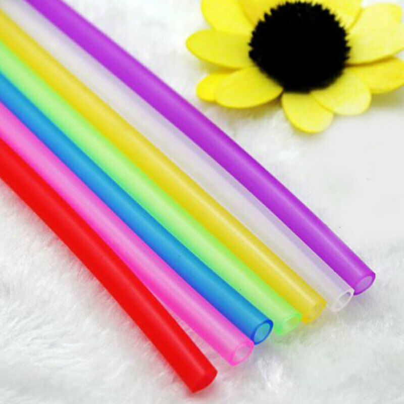 500PCS Large Wide Plastic Colorful Drinking Straws Straw 19cm Party Wedding