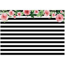 7x5ft photography backdrops Black and white stripe watercolor pink flower b L2W3