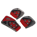 Red Black Nonslip Pedal Pad Cover 3 Pcs for MT Auto Car A3K2