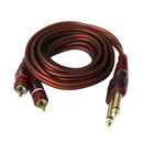 2 Pcs RCA to 1/4 Cable, Quarter inch Jack to RCA (2 x 6.35mm Stereo to 2 RCA)