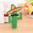 cowboy cactus with hat and beard diy embroidered iron on patche brooch appliqueL