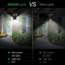 100 LEDs Waterproof Solar Power PIR Motion Sensor Wall Light Garden Outdoor T0D7