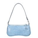 Women Totes Bags Alligator PU Elegant Shopping Shoulder Handbag (Blue)