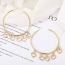 Bohemian Love Heart Hoop Drop Dangle Earrings Women Statement Ear Studs Earri JR