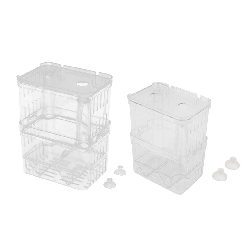 2xAquarium Fish Breeding Box Fry Trap Hatchery Floating Breeder Nursery Box