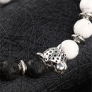 Handmade Mens Women Animal Beaded Natural Lava Stone 8MM Beads Agate Bracelet JR