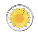 3 Inch Yellow Flower Round Thermometer Transparent Window Hanging Temperature