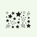 Fashion Hollow Solid Black Five-point Star Waterproof Temporary Tattoo Sticker3C